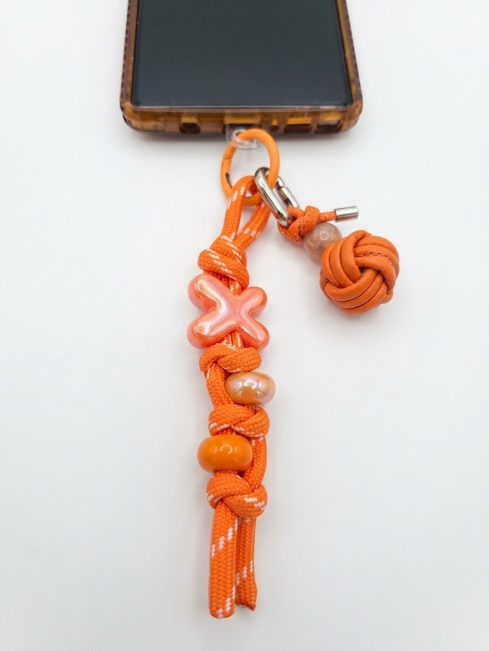 Orange Phone Charm Strap Keychain for Cell Phones